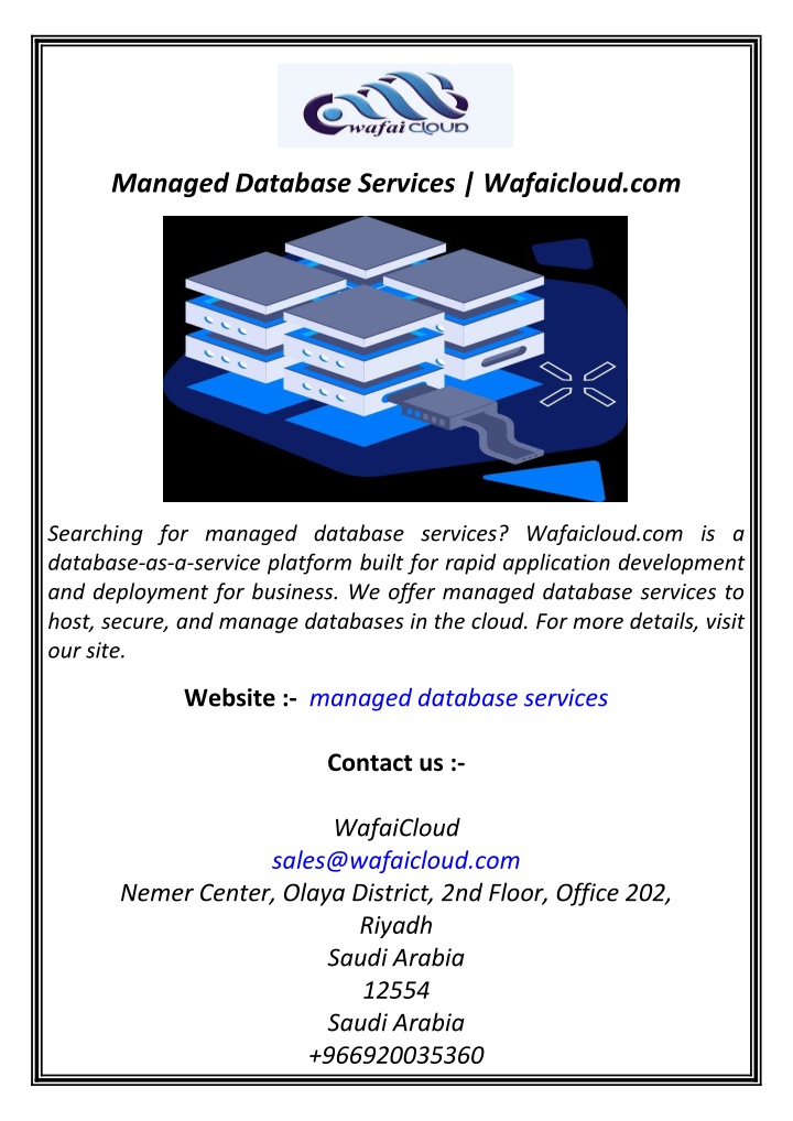 managed database services wafaicloud com n.w