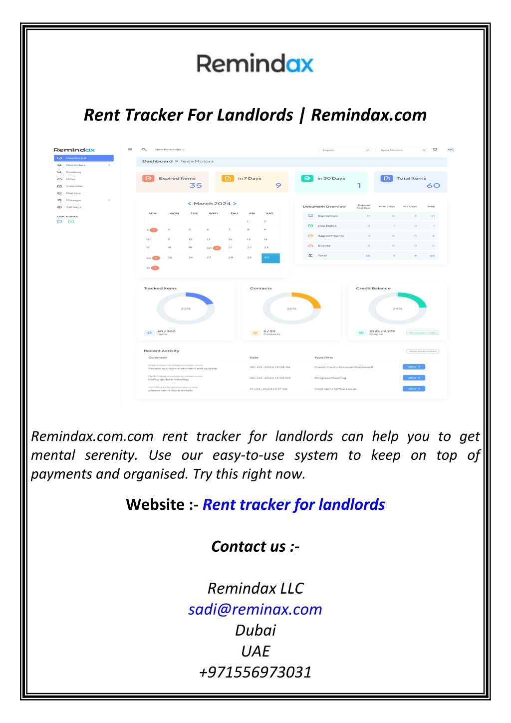 rent tracker for landlords remindax com l.w