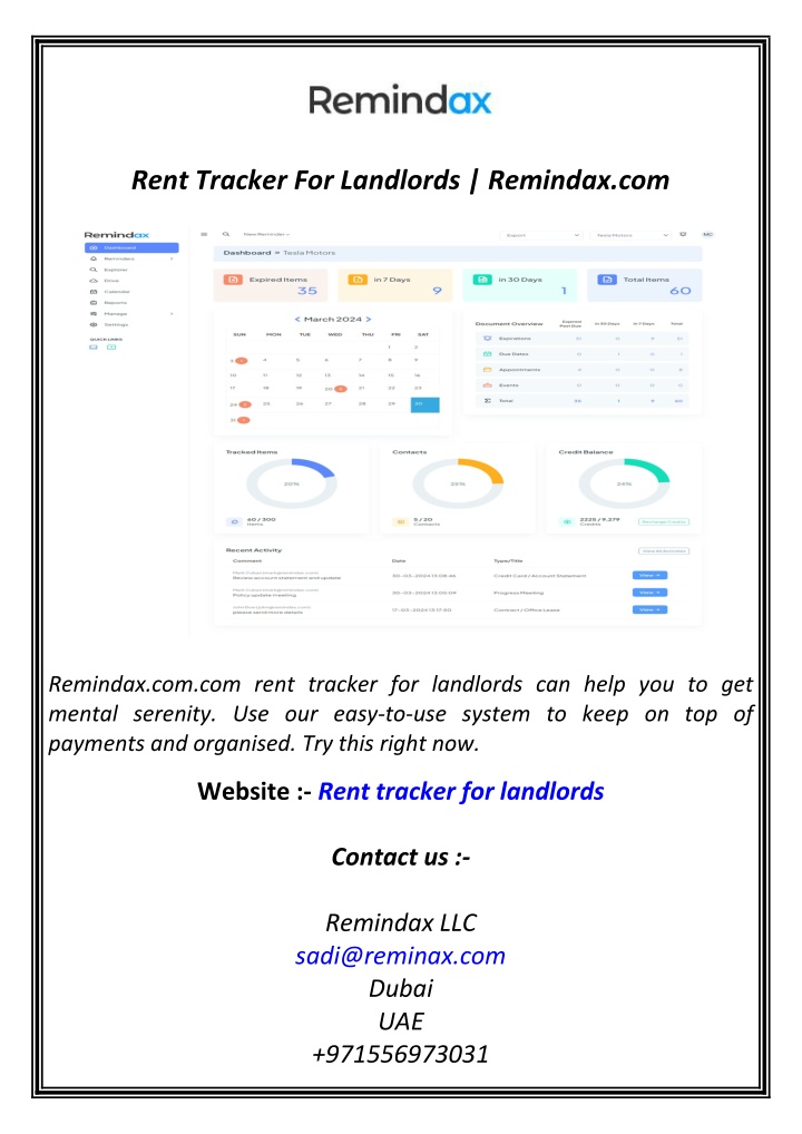 rent tracker for landlords remindax com n.w