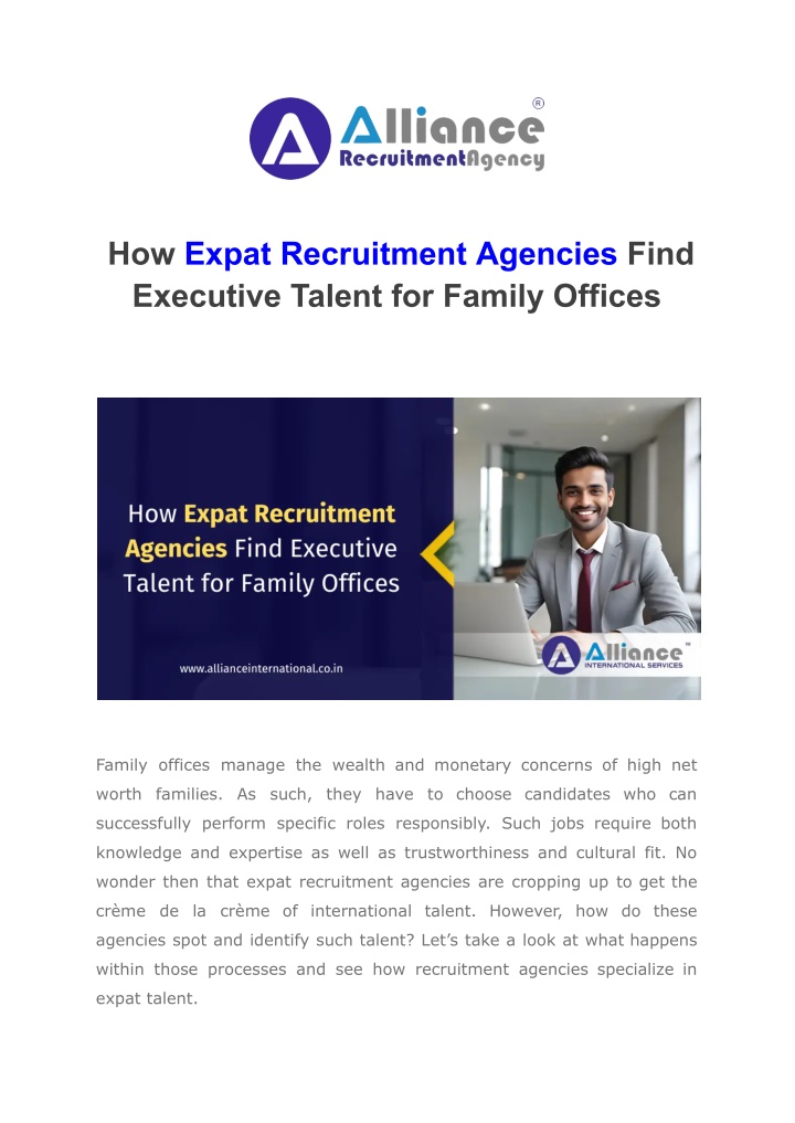 how expat recruitment agencies find executive n.w