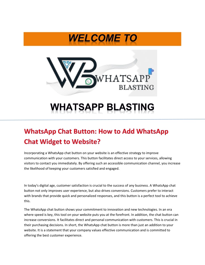 incorporating a whatsapp chat button on your n.w