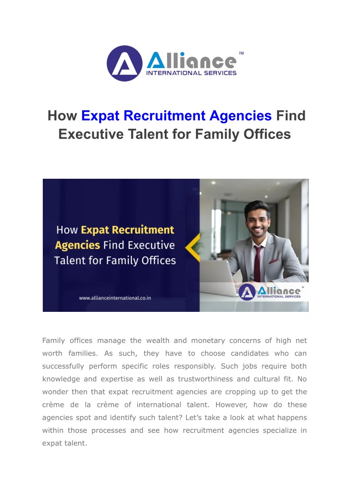 how expat recruitment agencies find executive n.w