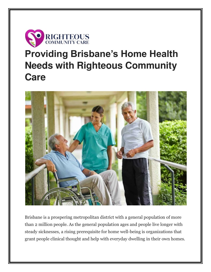 providing brisbane s home health needs with n.w