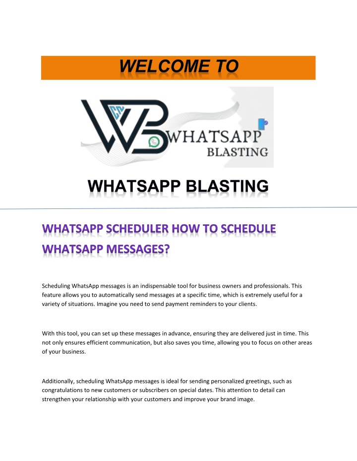scheduling whatsapp messages is an indispensable n.w