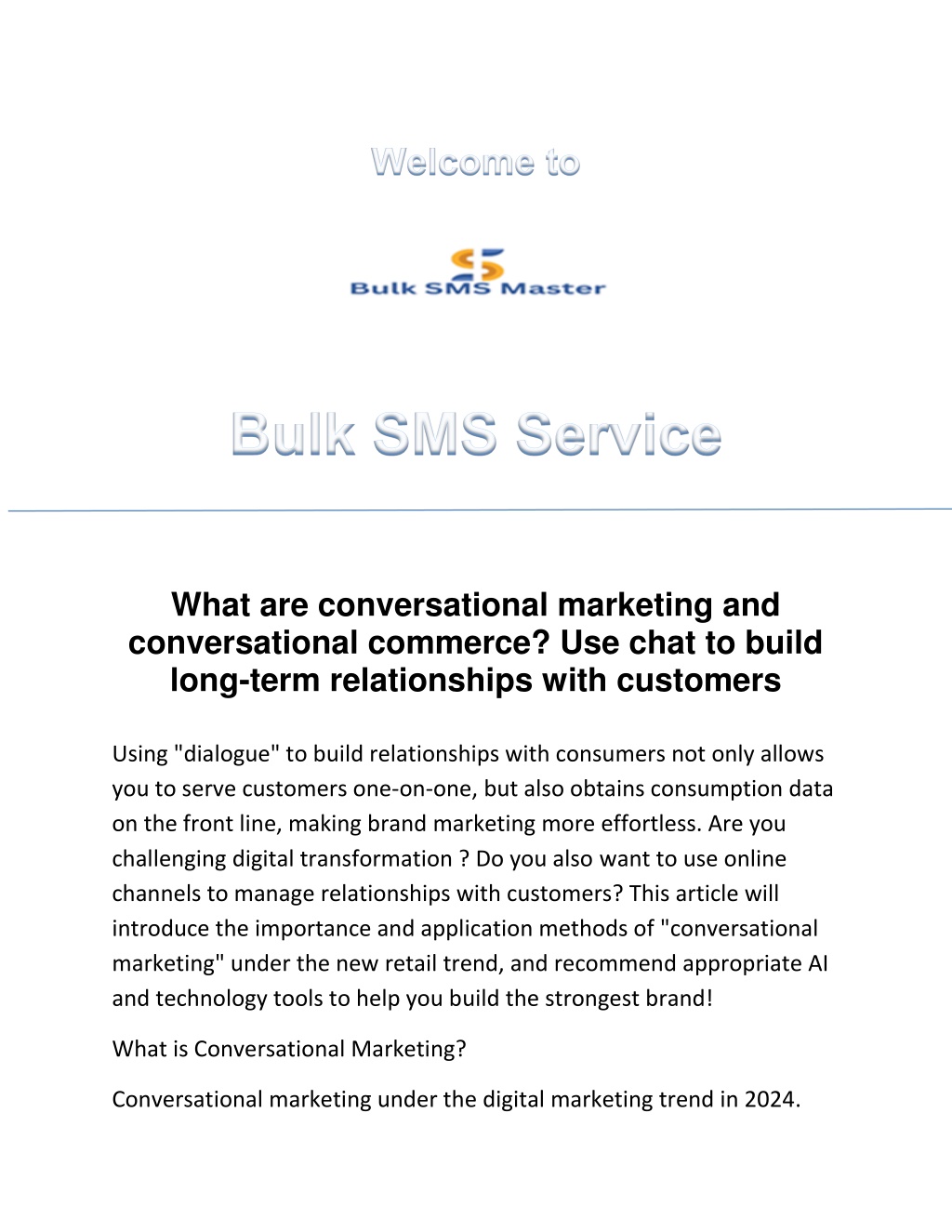 what are conversational marketing l.w