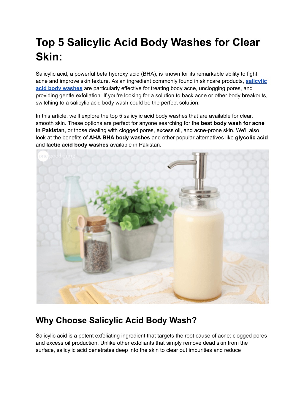 top 5 salicylic acid body washes for clear skin l.w