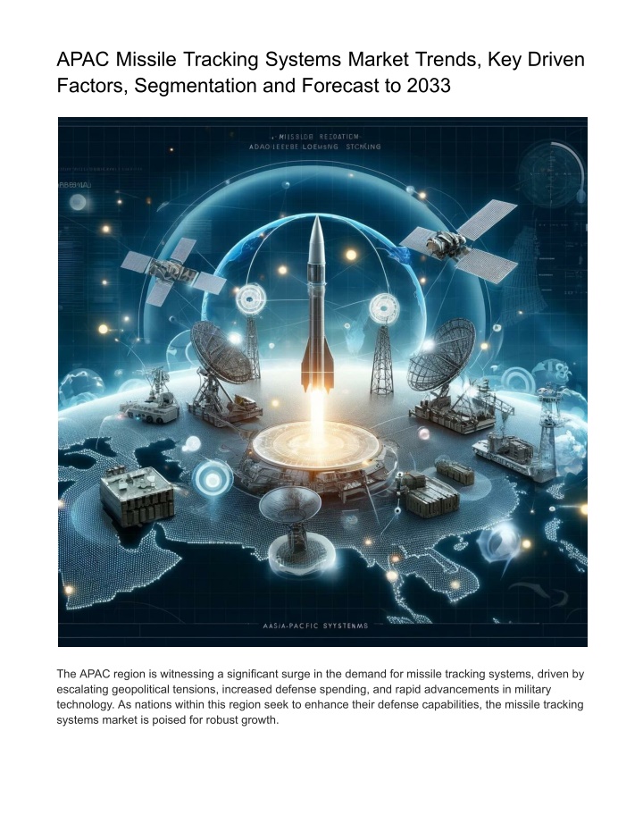 apac missile tracking systems market trends n.w