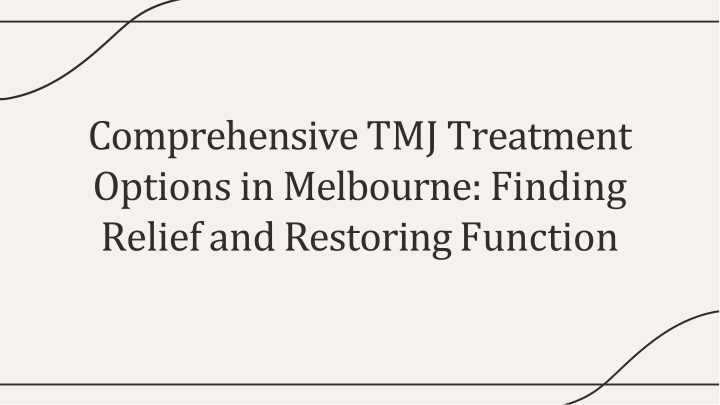 TMJ Treatment Melbourne