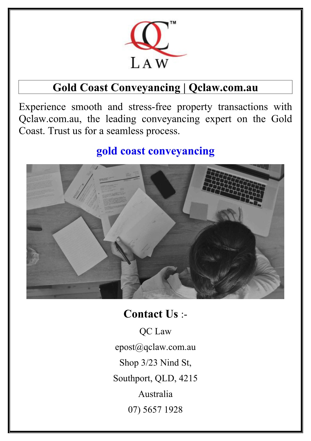 gold coast conveyancing qclaw com au l.w