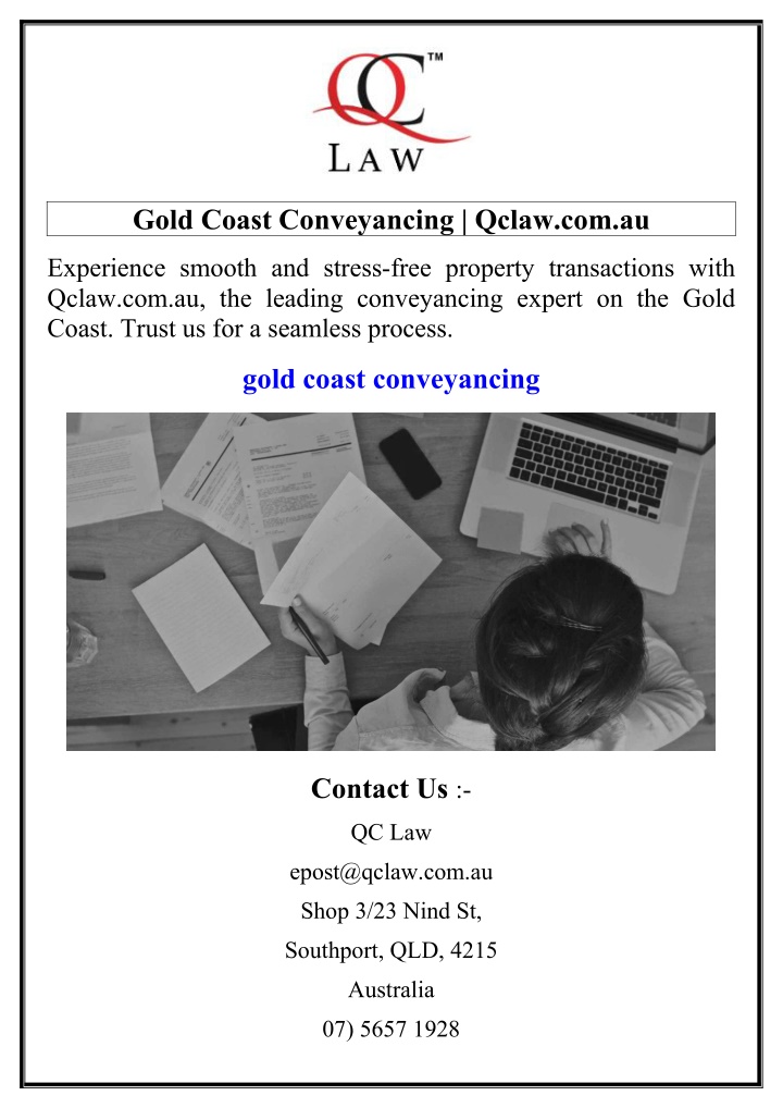 gold coast conveyancing qclaw com au n.w