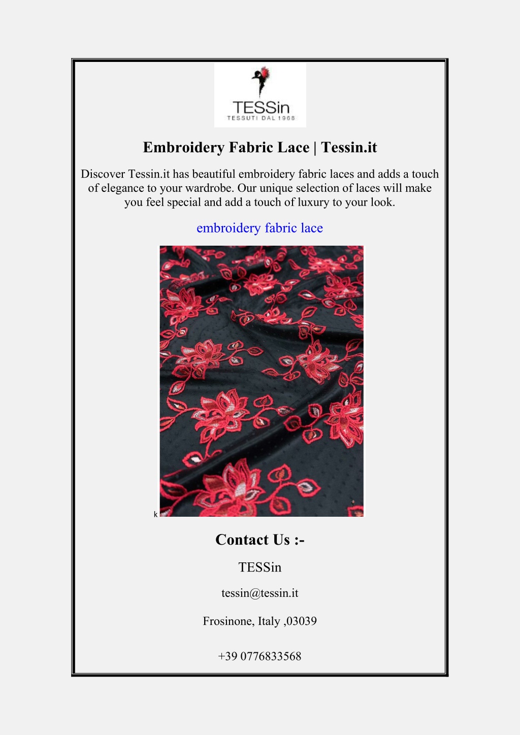 embroidery fabric lace tessin it l.w