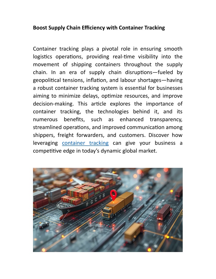 boost supply chain efficiency with container n.w
