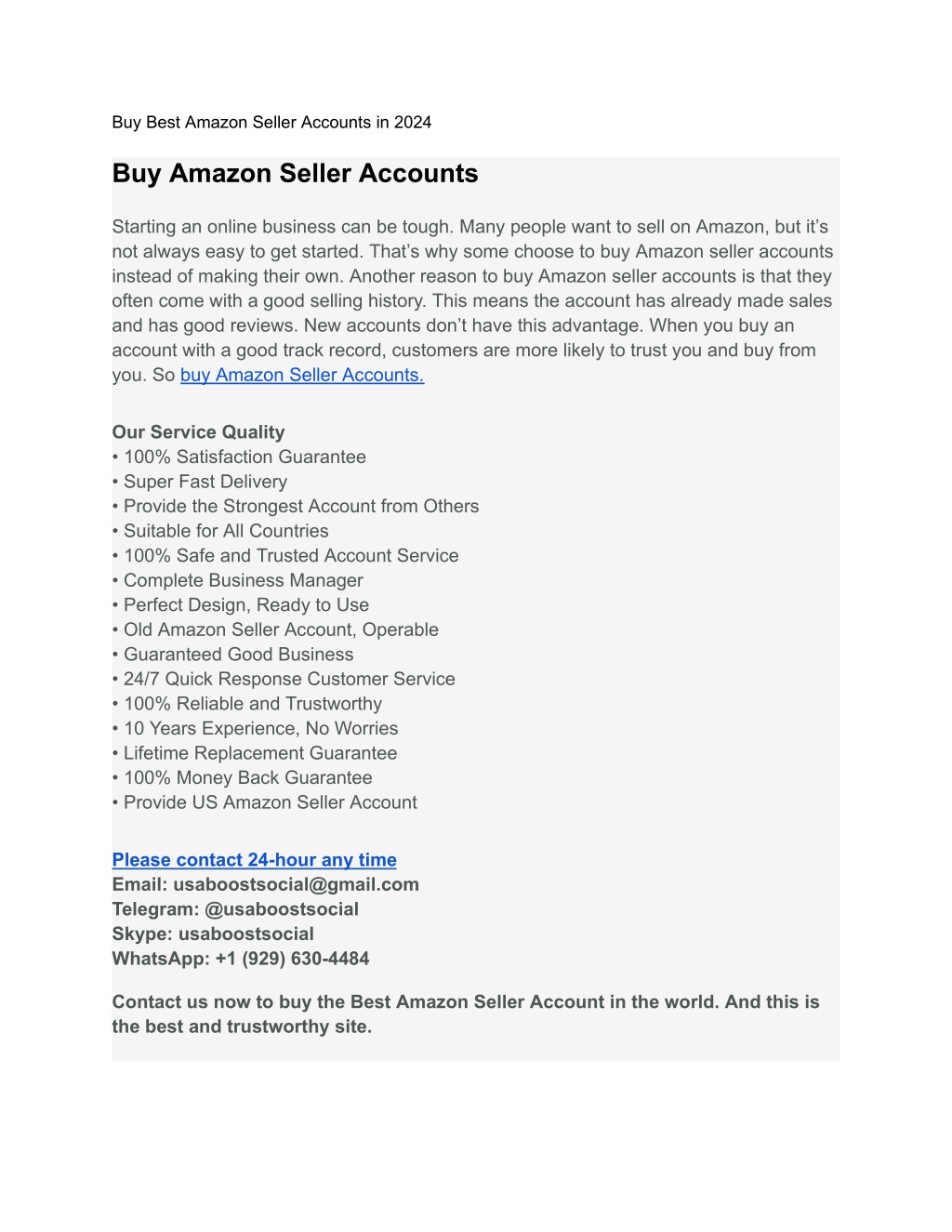 buy best amazon seller accounts in 2024 l.w