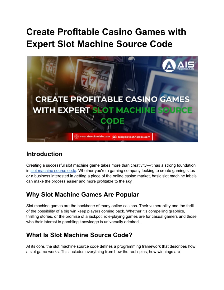 create profitable casino games with expert slot n.w