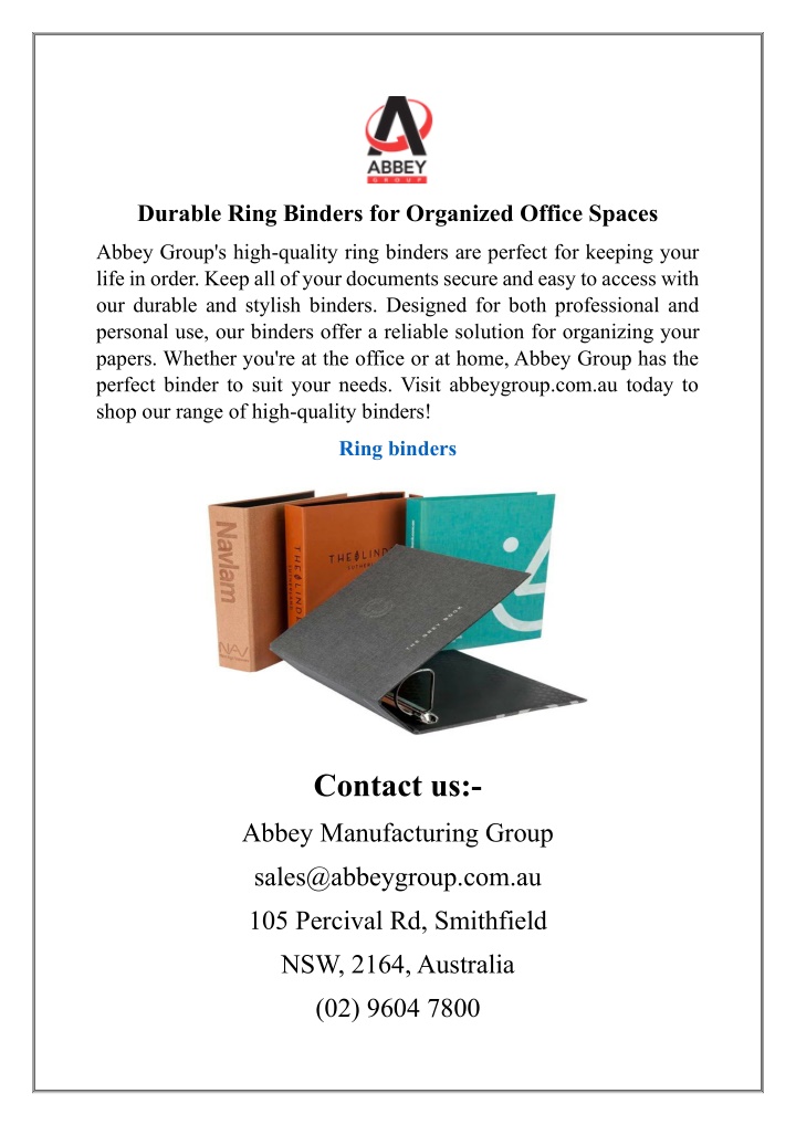 durable ring binders for organized office spaces n.w