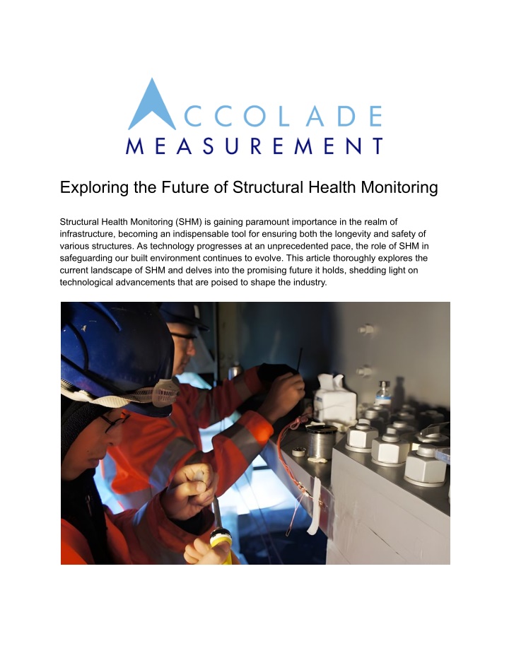 exploring the future of structural health n.w
