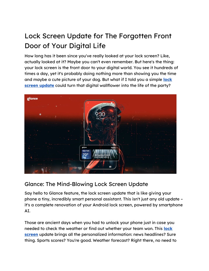 lock screen update for the forgotten front door n.w