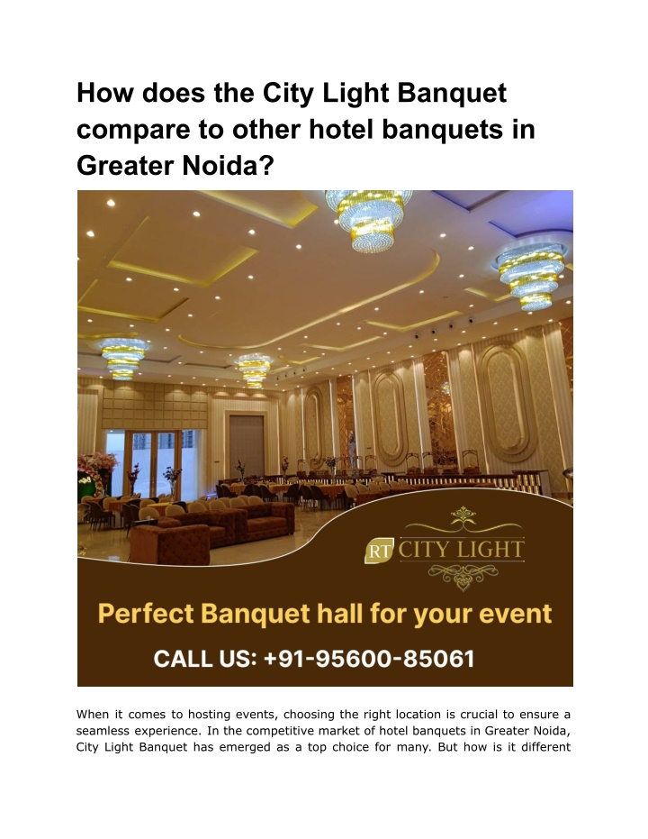 how does the city light banquet compare to other n.w