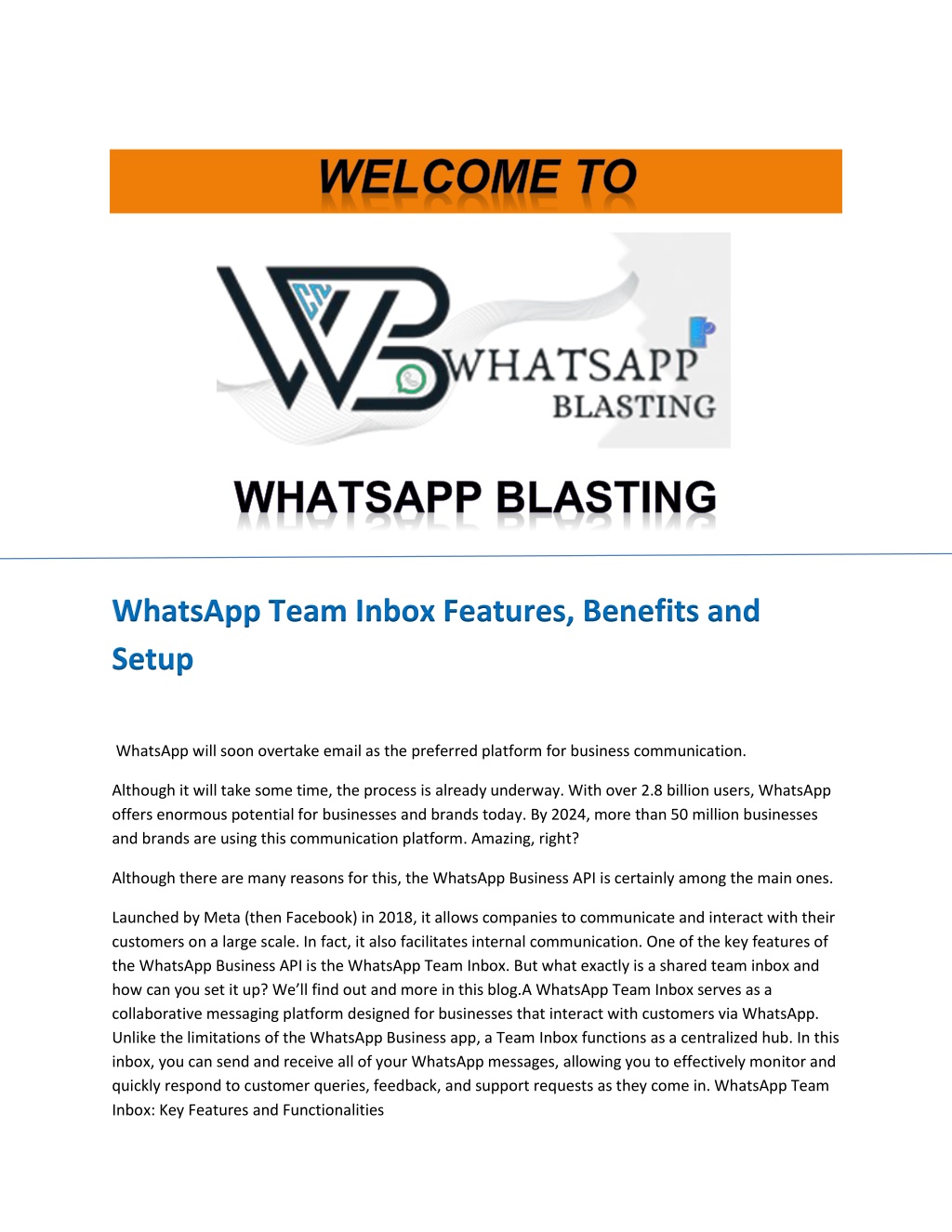 whatsapp team inbox features benefits and setup l.w