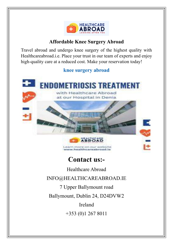 affordable knee surgery abroad n.w