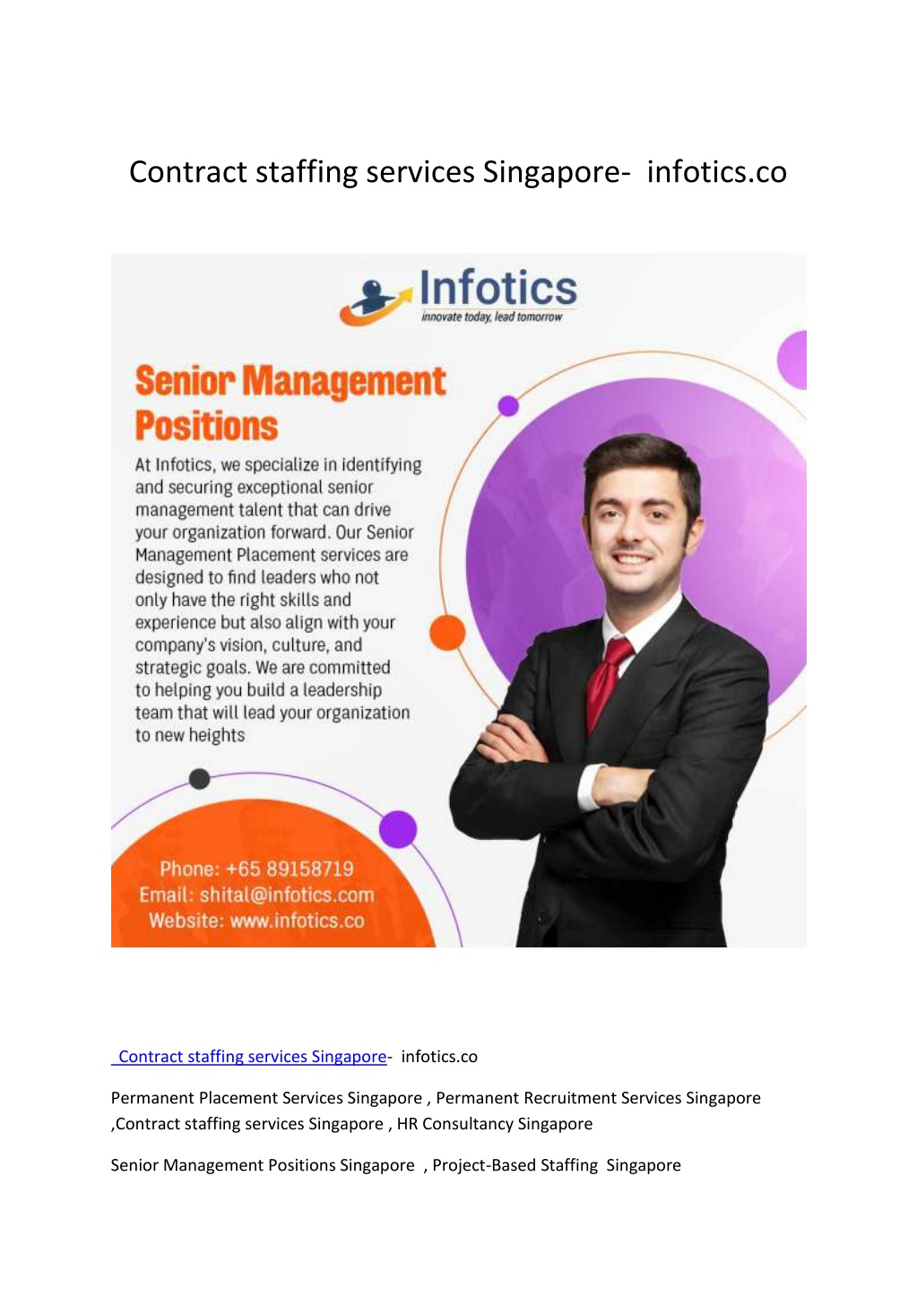 contract staffing services singapore infotics co l.w