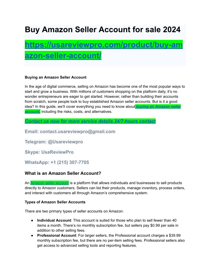 buy amazon seller account for sale 2024 n.w