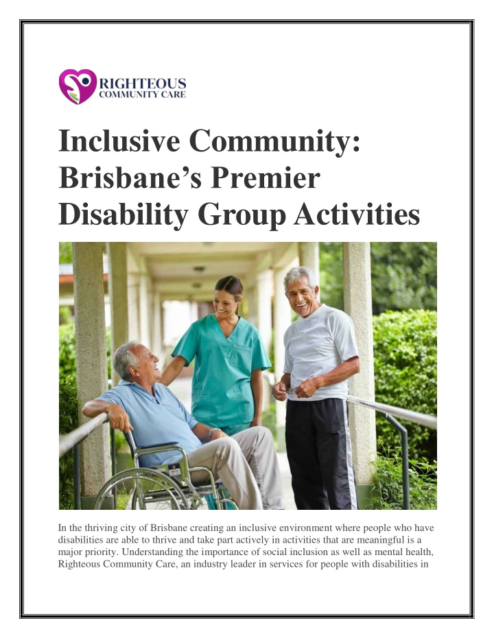 inclusive community brisbane s premier disability n.w