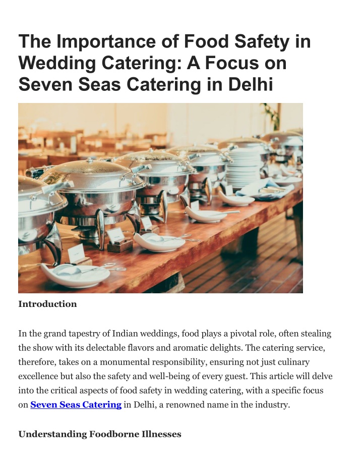 the importance of food safety in wedding catering n.w