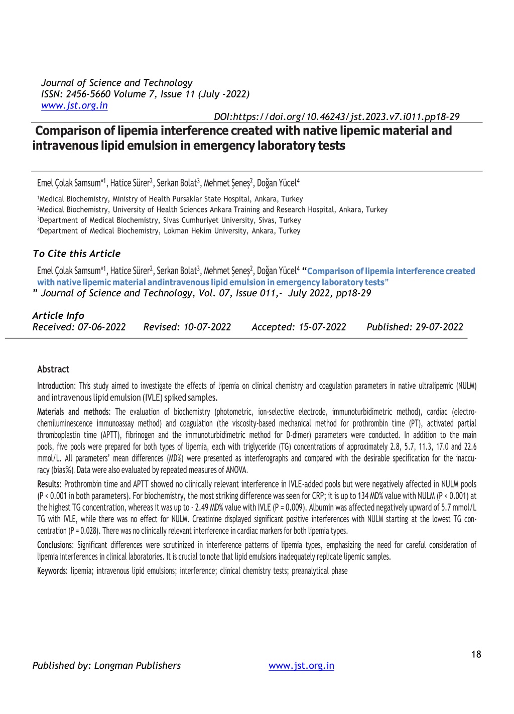 journal of science and technology issn 2456 5660 l.w