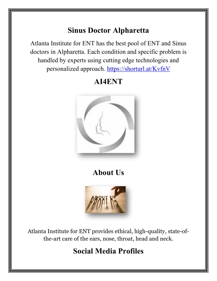 sinus doctor alpharetta n.w