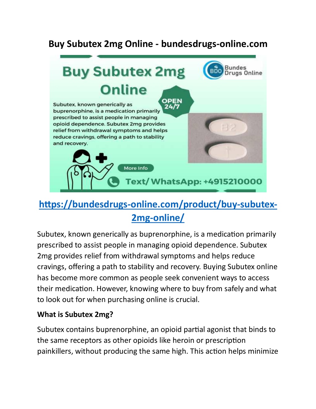 buy subutex 2mg online bundesdrugs online com l.w