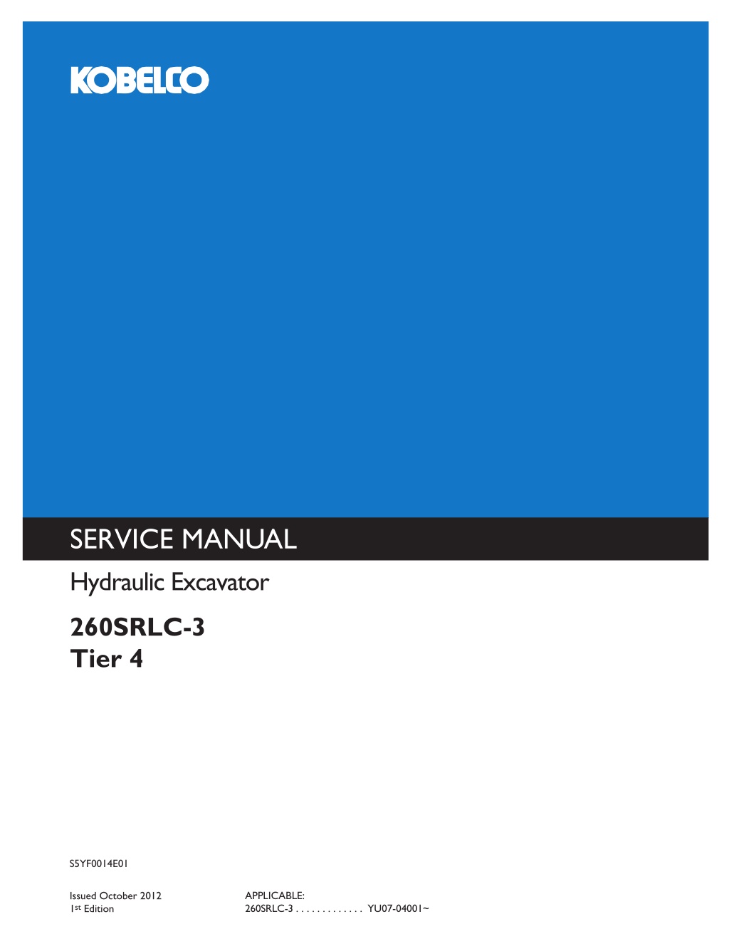 service manual hydraulic excavator l.w