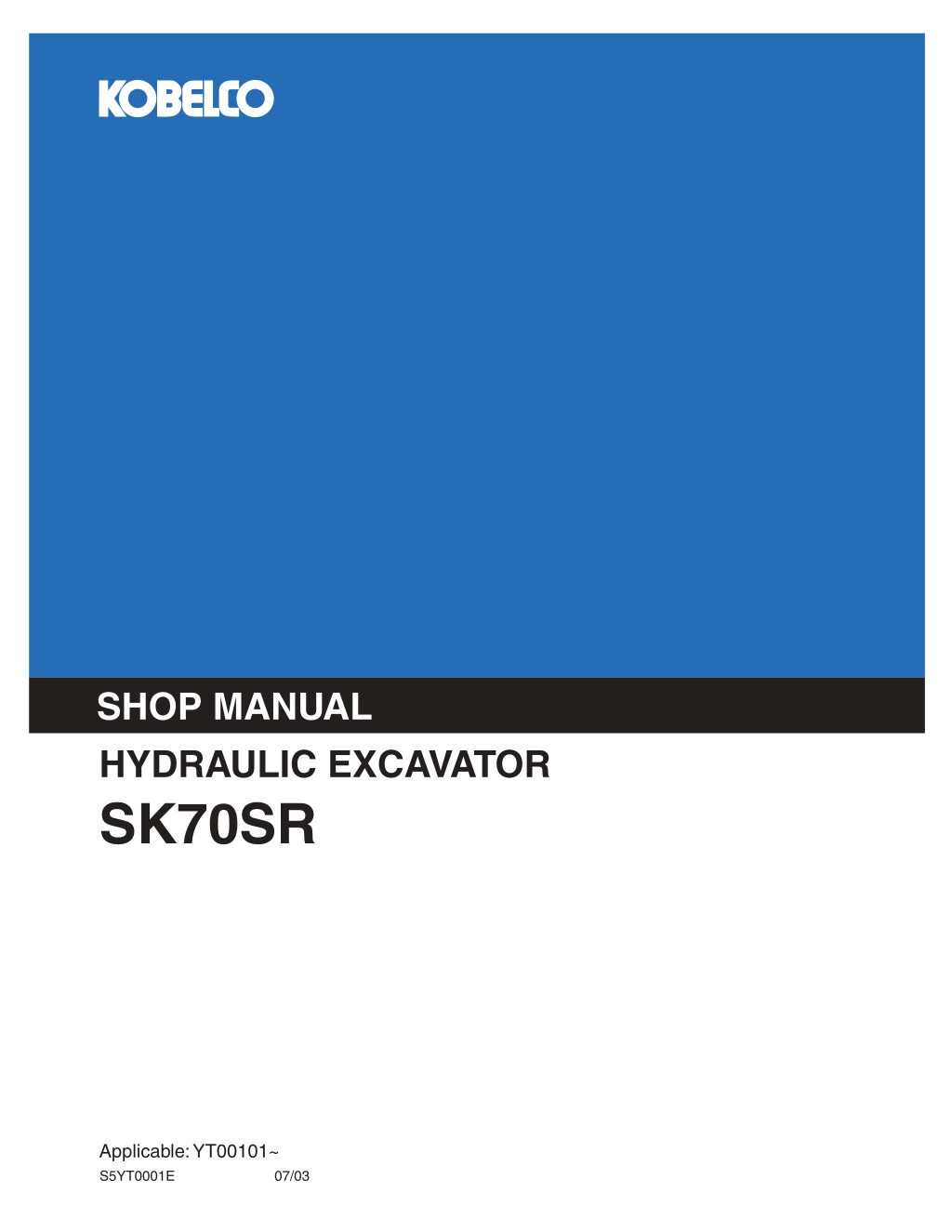 shop manual hydraulic excavator l.w