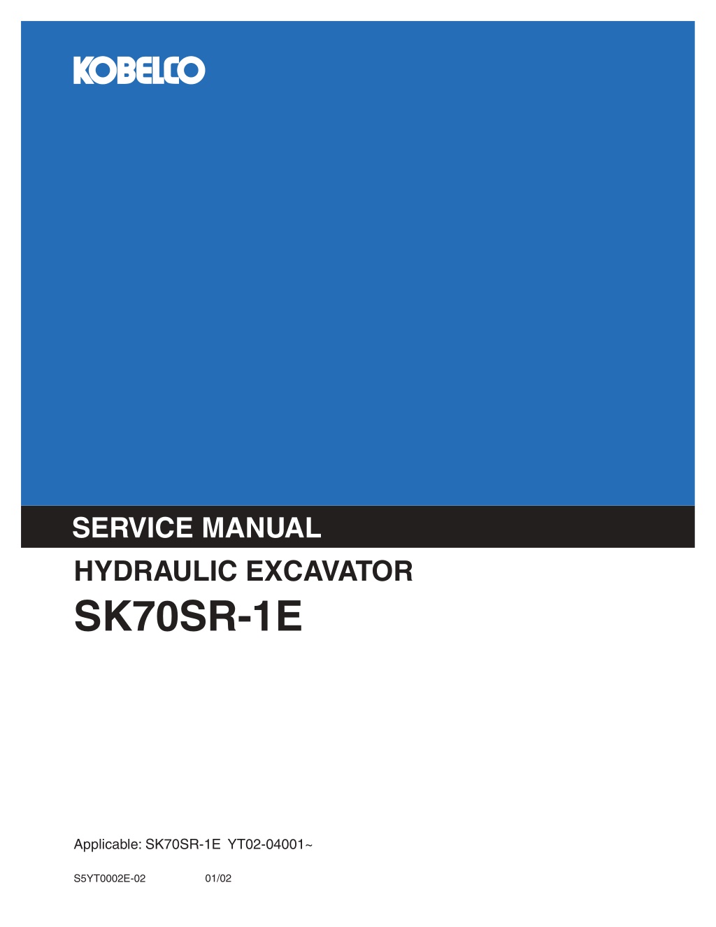 service manual hydraulic excavator l.w