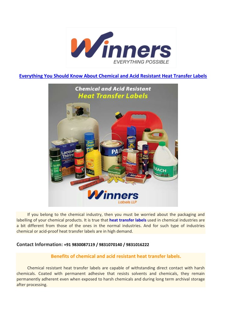 everything you should know about chemical n.w