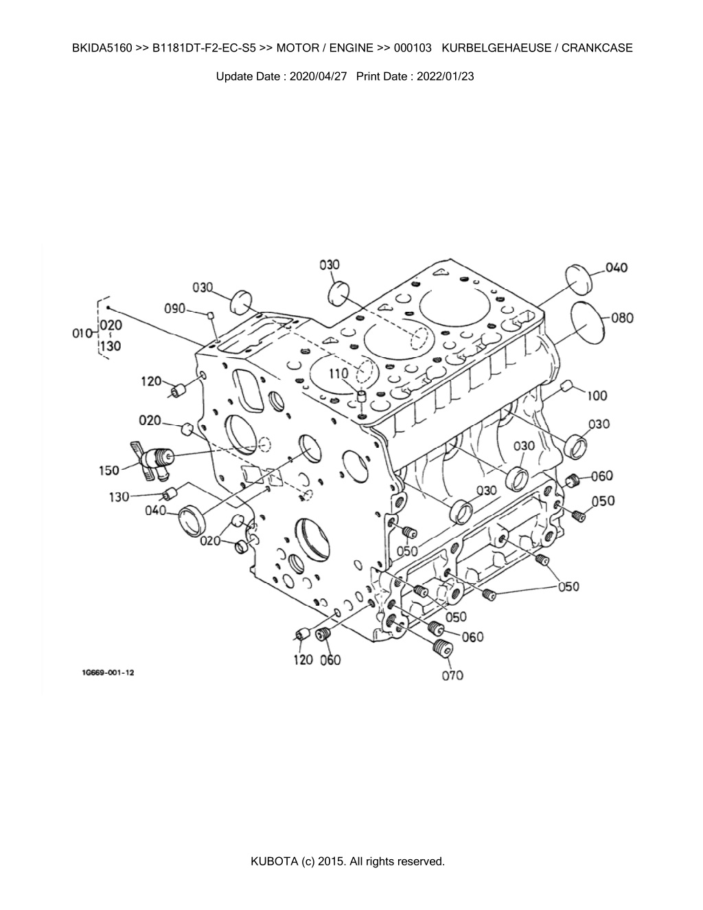 bkida5160 b1181dt f2 ec s5 motor engine 000103 l.w