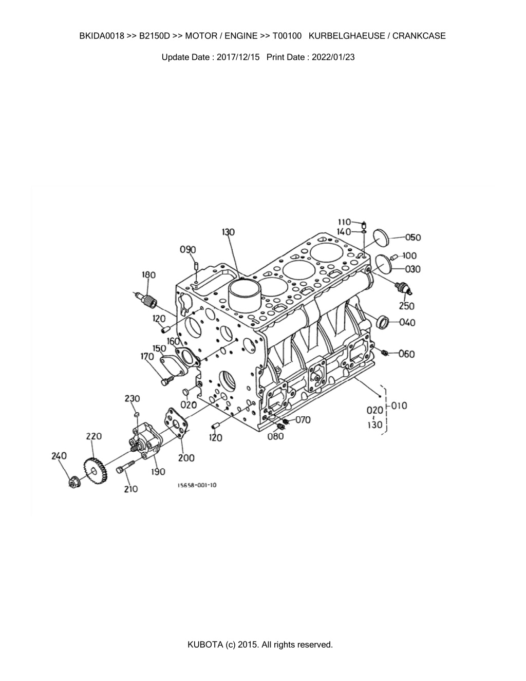 bkida0018 b2150d motor engine t00100 l.w