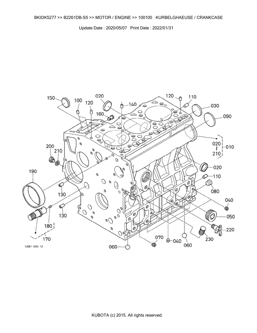 bkidk5277 b2261db s5 motor engine 100100 l.w