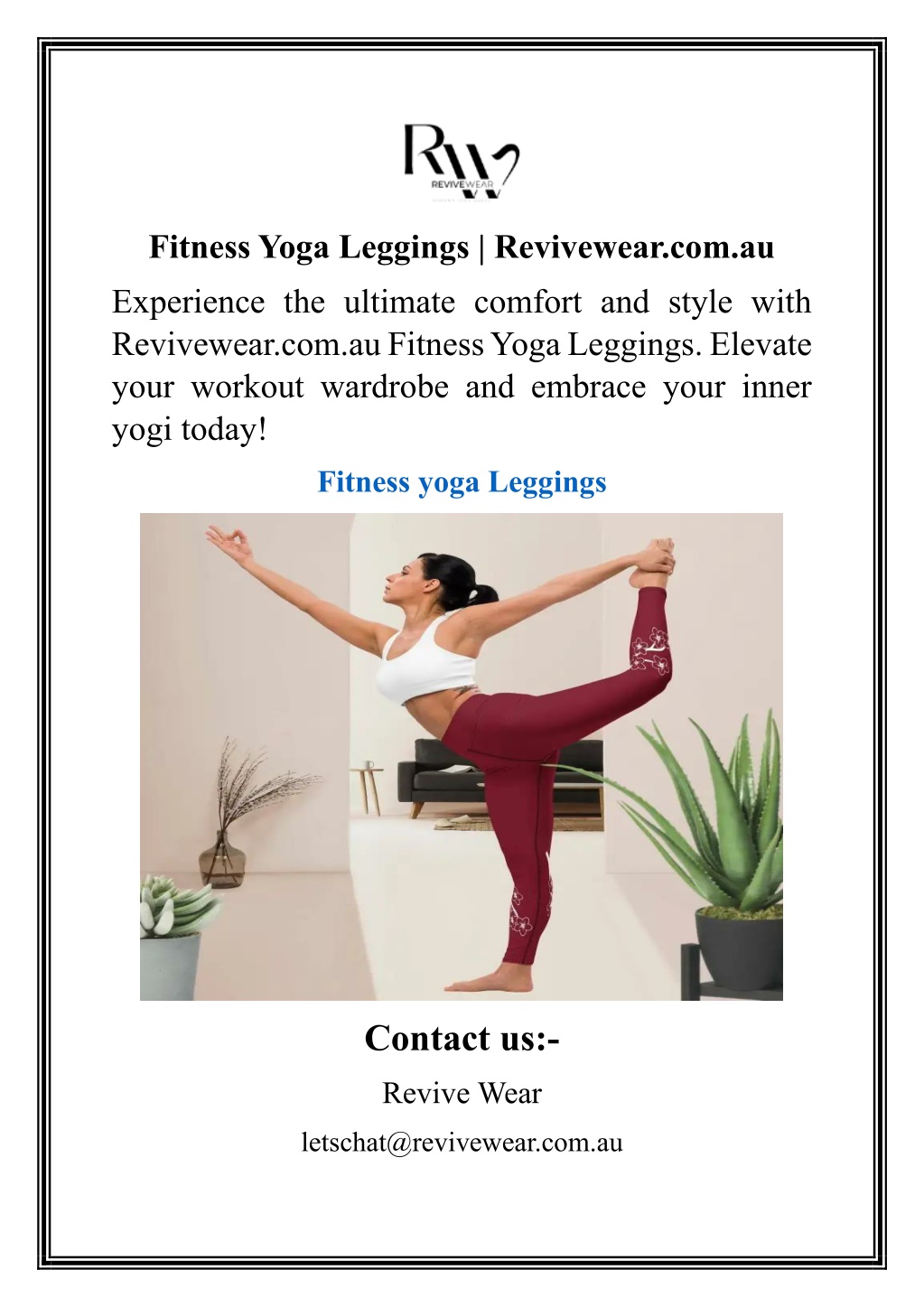 fitness yoga leggings revivewear l.w