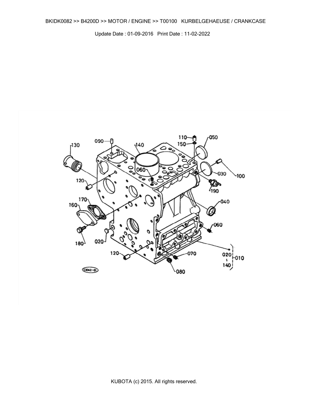 bkidk0082 b4200d motor engine t00100 l.w