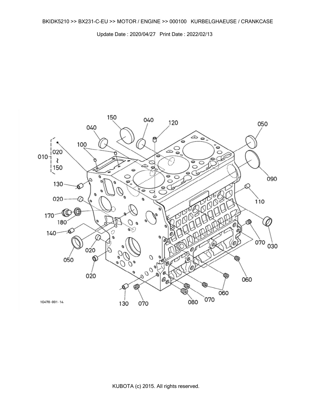 bkidk5210 bx231 c eu motor engine 000100 l.w