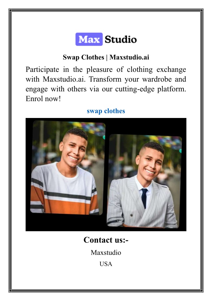 swap clothes maxstudio ai participate n.w