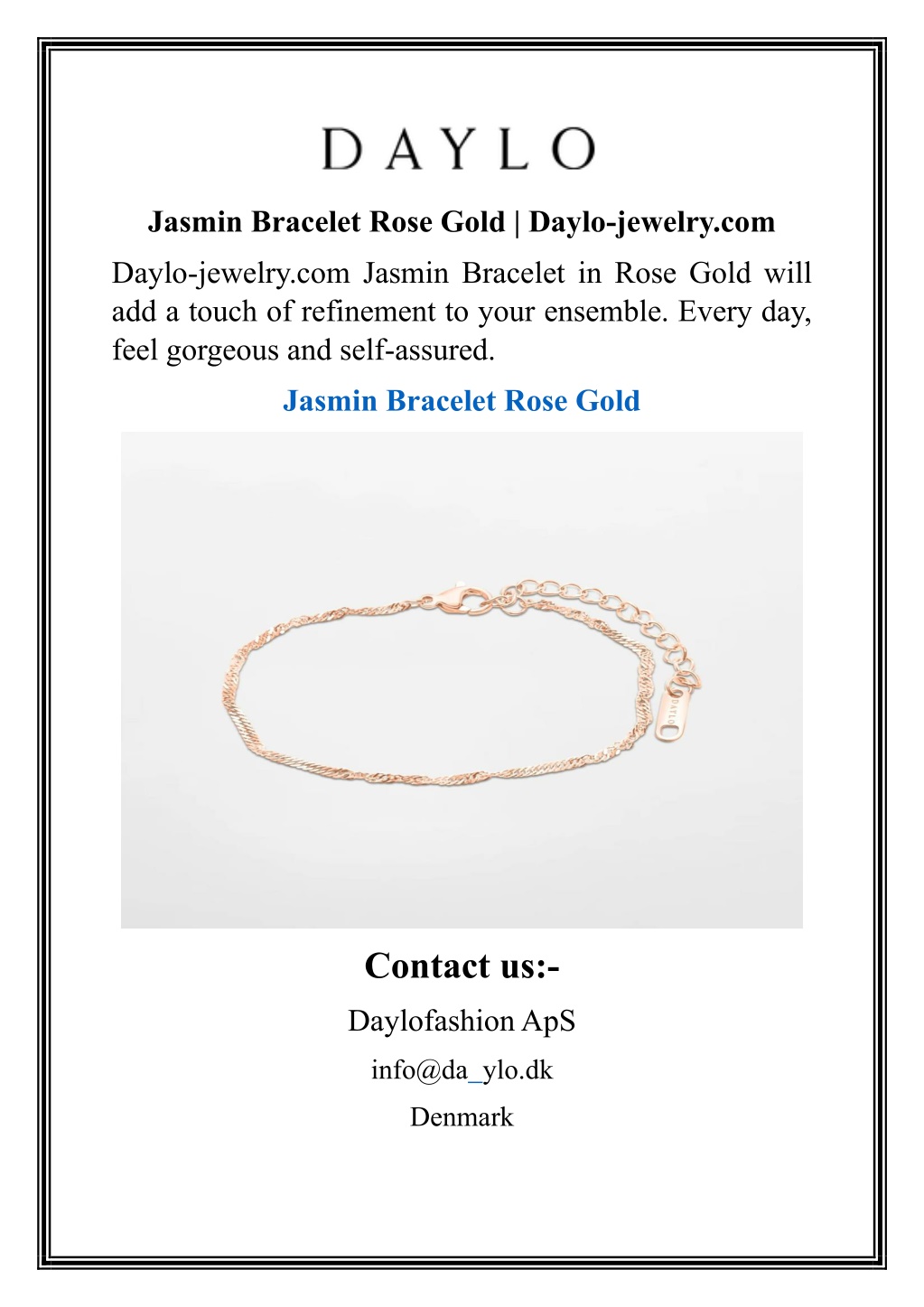 jasmin bracelet rose gold daylo jewelry com l.w