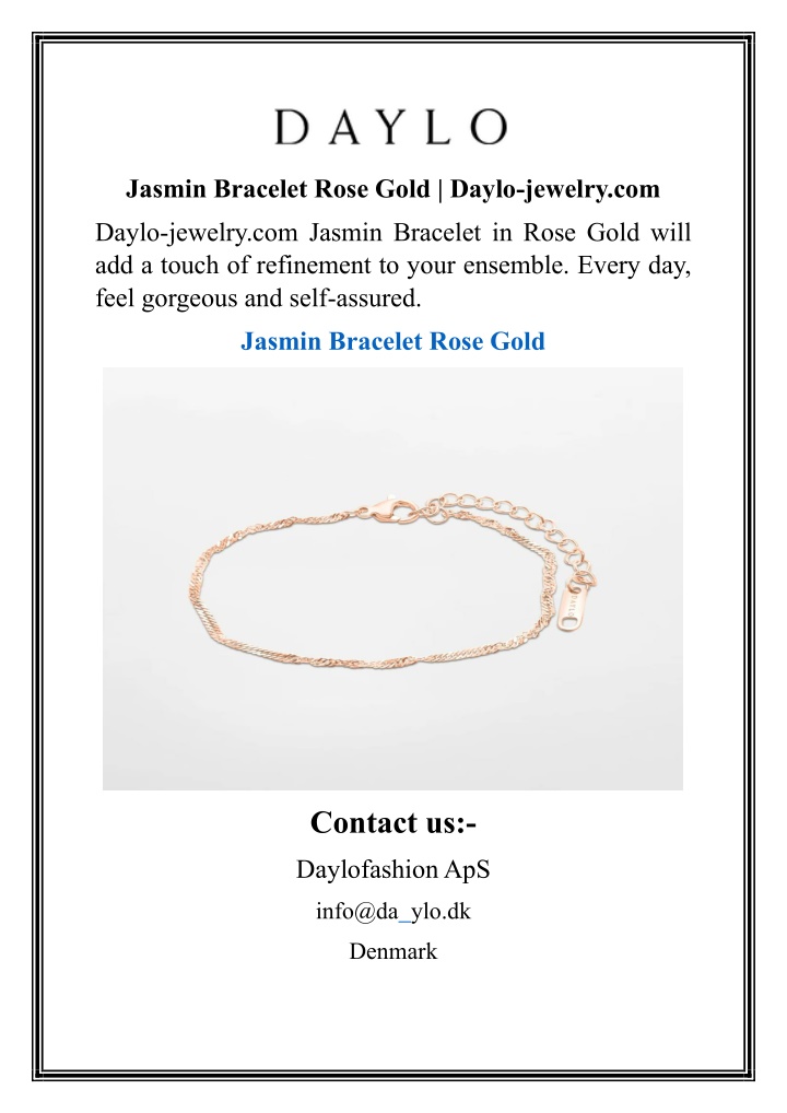 jasmin bracelet rose gold daylo jewelry com n.w