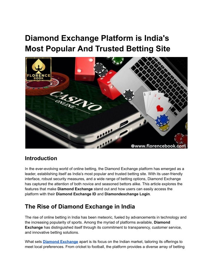 diamond exchange platform is india s most popular n.w