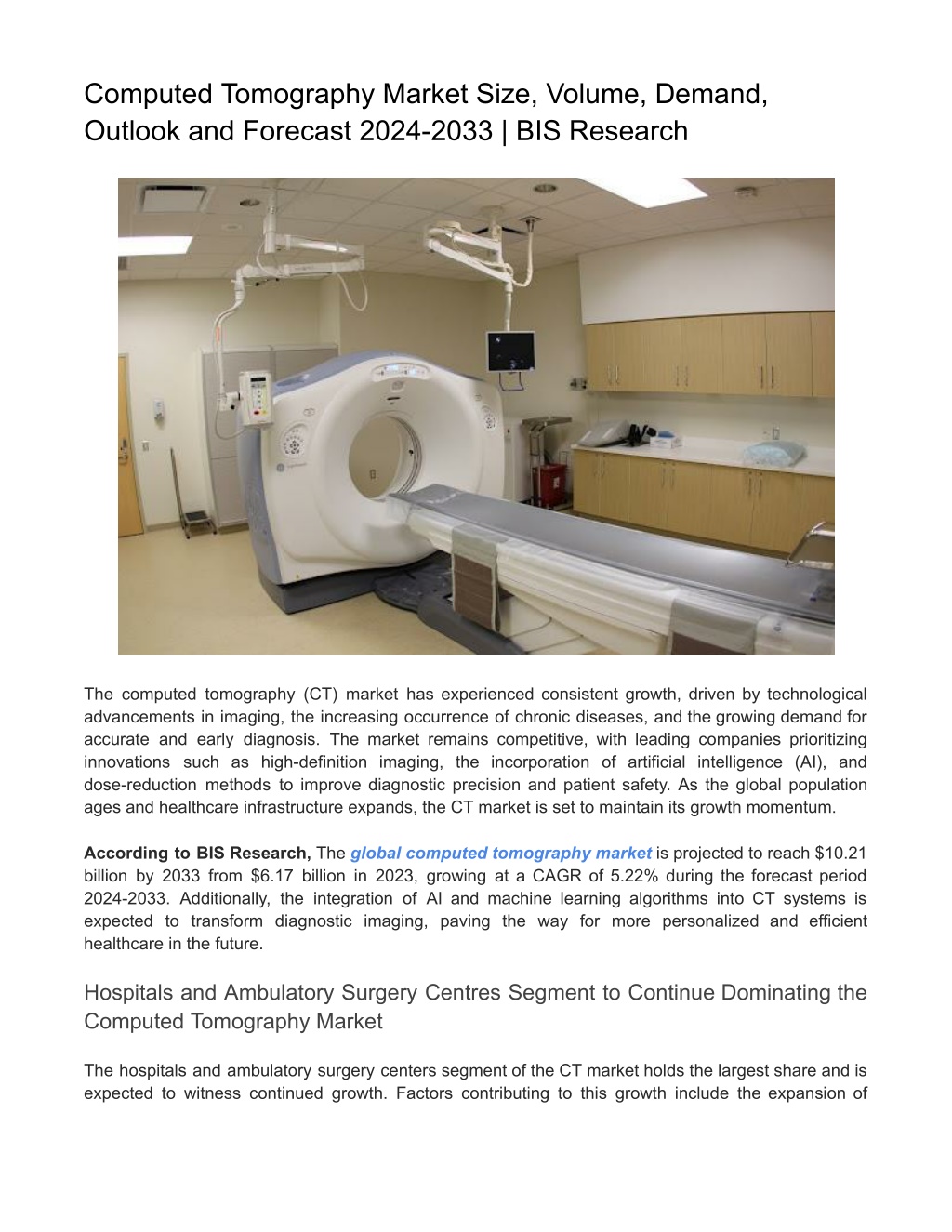 computed tomography market size volume demand l.w