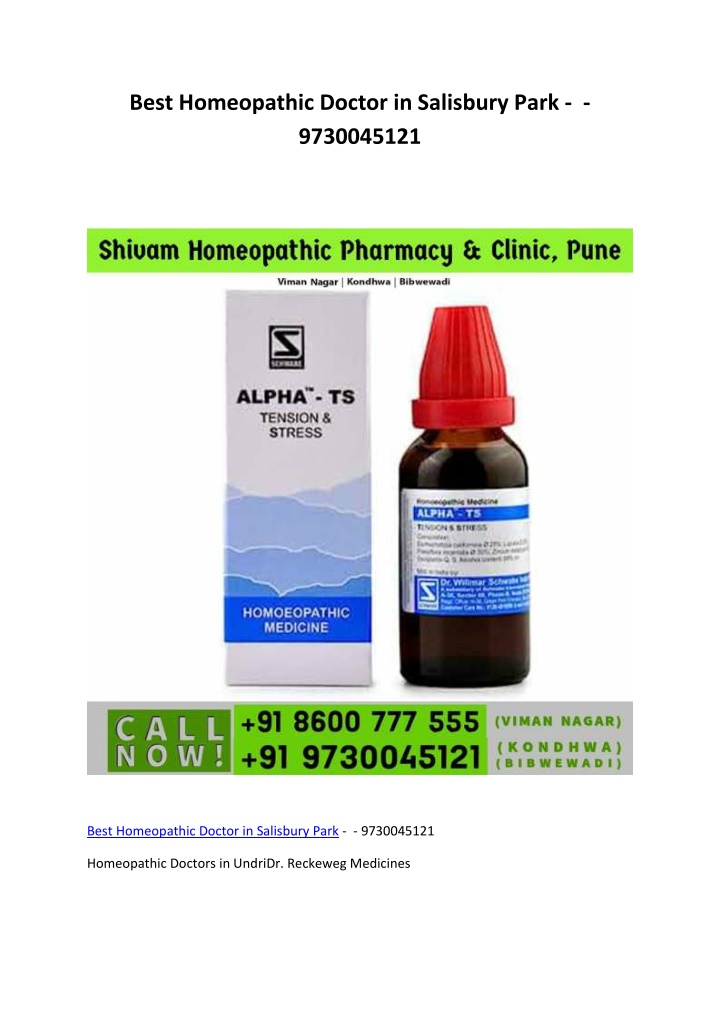 best homeopathic doctor in salisbury park n.w