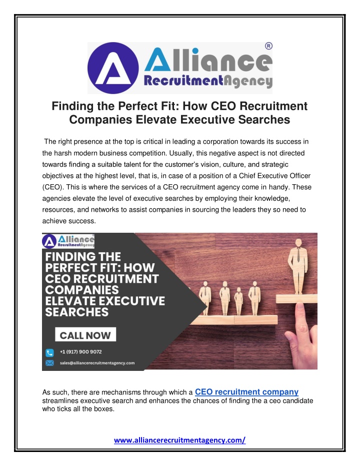finding the perfect fit how ceo recruitment n.w