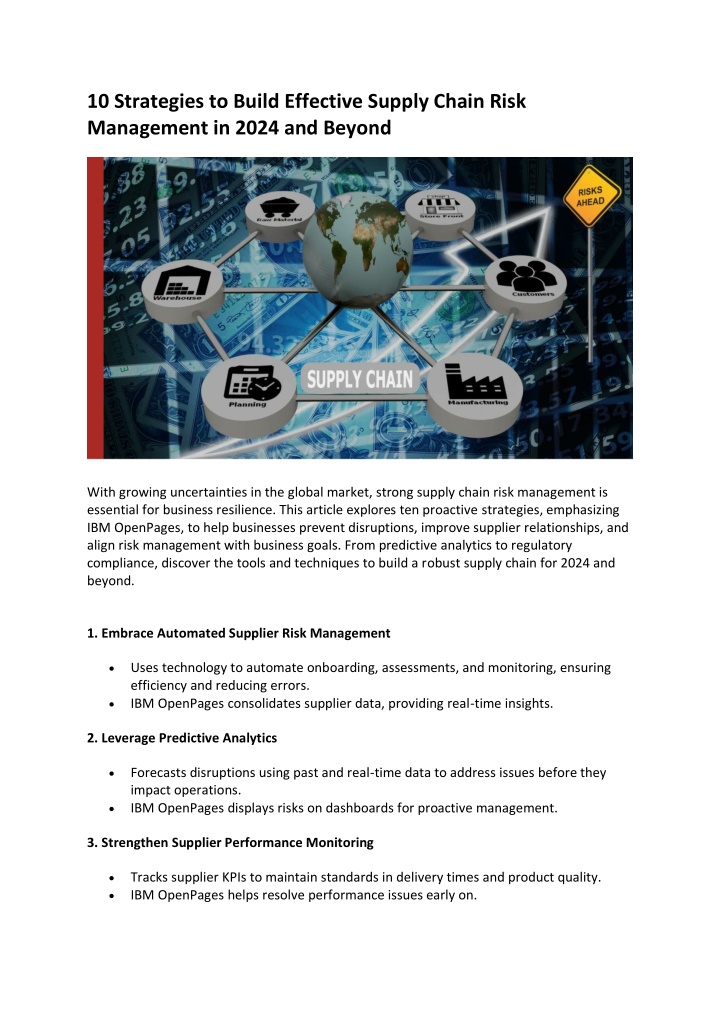 10 strategies to build effective supply chain n.w