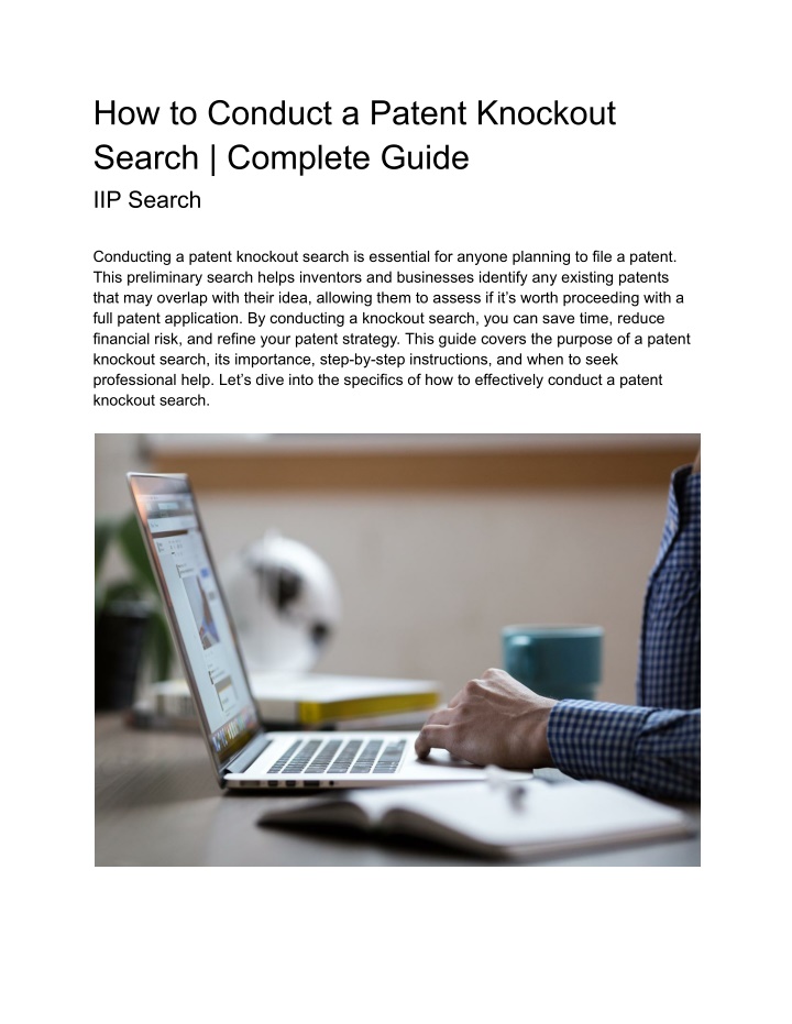 how to conduct a patent knockout search complete n.w